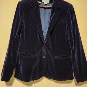 Navy Blue Velvet Blazer